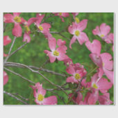 Papier rose d'emballage cadeau de cornouiller (Plat)