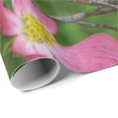 Papier rose d'emballage cadeau de cornouiller (Coin rond)