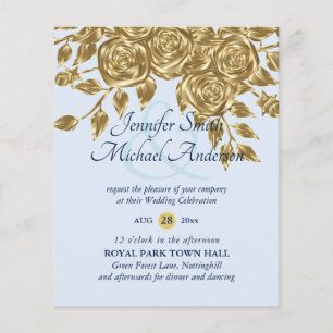 Papier Rose d'or Invitations de mariage métallique