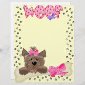 Papier Rose Du Bureau De Woof Print Letterhead (Devant / Derrière)