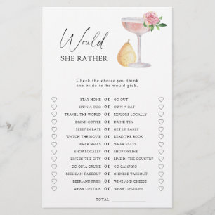 Papier Rose - Elle préfère le jeu de douche nuptiale