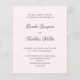 Papier Rose FAIBLE COÛT Simple Élégant Mariage minimal