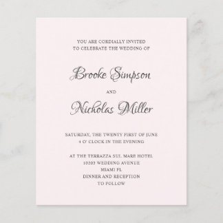 Papier Rose | FAIBLE COÛT Simple Élégant Mariage minimal