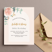 Papier Rose floral blush arch budget invitation anniversa