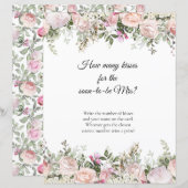 Papier Rose Floral Combien de baisers Fête des mariées Je (Devant / Derrière)