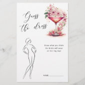 Papier Rose Floral Devinez la Fête des mariées robe jeu (Devant)