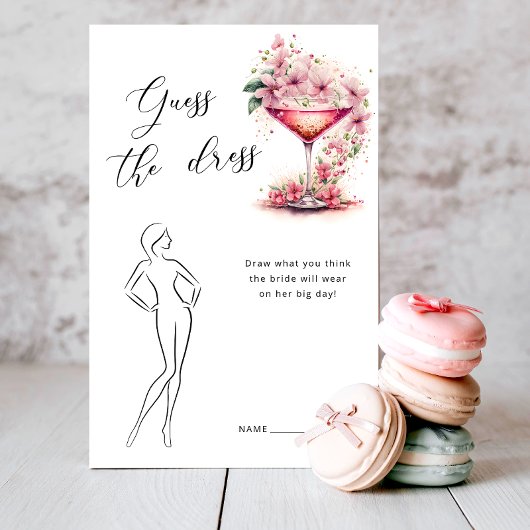 Papier Rose Floral Devinez la Fête des mariées robe jeu