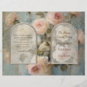 Papier Rose Floral Élégant Mariage Classique (Devant)