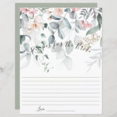 Papier Rose Floral Greenery Bride Recette (Devant / Derrière)