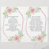 Papier Rose géométrique chic Gold Foil Mariage floral (Dos)