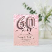 Papier Rose Gold Balloon Parties scintillant 60e annivers (Debout devant)