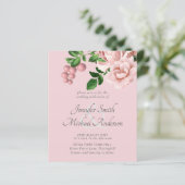 Papier Rose Gold Botanical Floral Budget Mariage Invite (Debout devant)