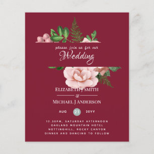 Papier Rose Gold Botanical Floral Budget Mariage Invite