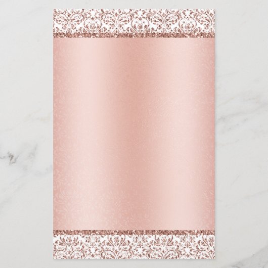 Papier Rose Gold Elégant Mariage Conseils Vœux  (Dos)