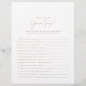 Papier Rose Gold Fête des mariées Qu'a dit Groom (Devant)