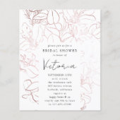 Papier Rose Gold Foil Line Art Floral Fête des mariées In (Devant)