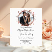 Papier Rose Gold Foil Photo Budget Mariage Invitations