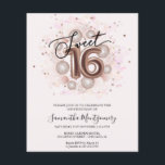 Papier Rose Gold Foil Sweet 16 Ballons Budget Invitation<br><div class="desc">Faites savoir à vos amis de marquer leurs calendriers pour votre journée spéciale avec ces belles invitations bleu poussiéreux Sweet 16. Chaque invitation présente un design festif avec de beaux ballons, parfait pour mettre l'ambiance pour une journée de plaisir et de célébration. Que vous ayez l'intention d'organiser un gala de...</div>