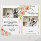 Papier Rose & Gold Funeral | Ordre de service (Devant)