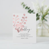 Papier Rose Gold Grey Botanical Wedding Invitations (Debout devant)