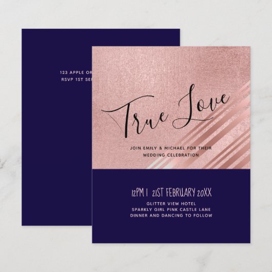 Papier Rose Gold Marine Parties scintillant bleue Foil L (Devant / Derrière)