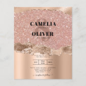 Papier Rose Gold Moderne Glamor Mariage Invitation (Devant)