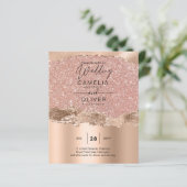Papier Rose Gold Moderne Glamor Mariage Invitation (Debout devant)