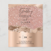 Papier Rose Gold Moderne Glamor Mariage Invitation (Devant)