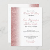 Papier Rose Gold Parties scintillant Mariage virtuel Invi (Devant / Derrière)