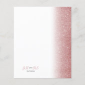 Papier Rose Gold Parties scintillant Mariage virtuel Invi (Dos)