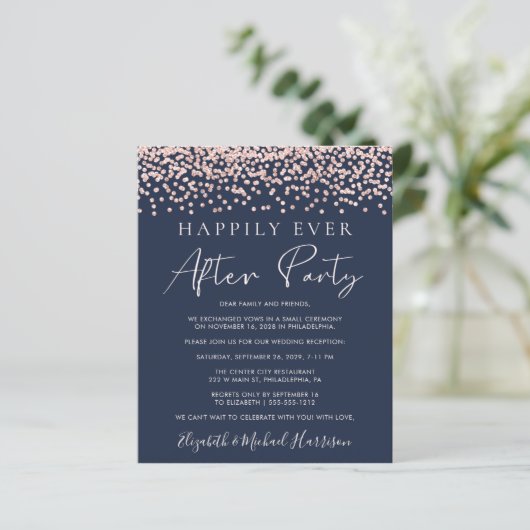 Papier Rose Gold Parties scintillant Photo Blue Réception (Debout devant)