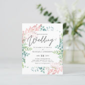 Papier Rose Gold Sage Green Eucalyptus Invitations (Debout devant)