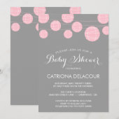 PAPIER ROSE & GRAS LANTERNS BABY SHOWER INVITATION (Devant / Derrière)