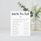 Papier Rose Heart Girl Baby shower Devinez Le Prix Juste (Debout devant)