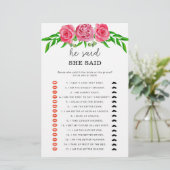 Papier Rose Il dit qu'elle a dit jeu de douche de nage (Debout devant)