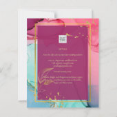 Papier ROSE intense Turquoise OR OR MARIAGE Encre d'alcoo (Dos)