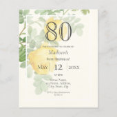 Papier Rose jaune 80e budget Invitation d'anniversaire (Devant)
