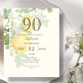 Papier Rose jaune 90e Budget Invitation d'anniversaire