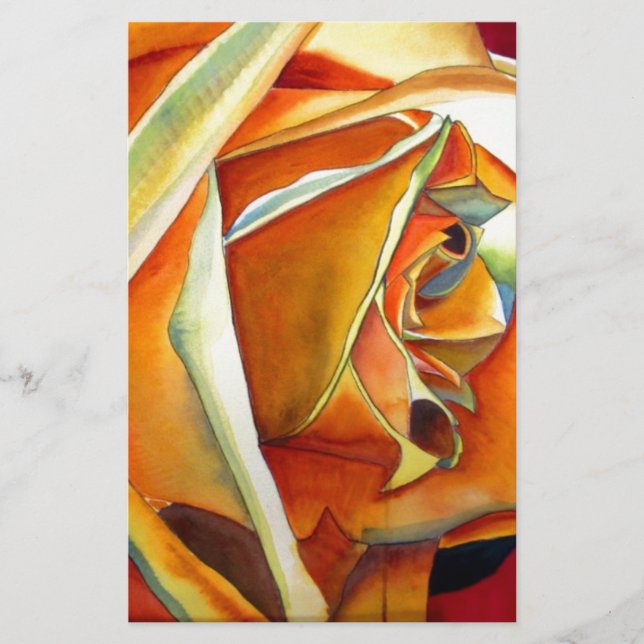 Papier Rose jaune originale aquarelle Art (Devant)