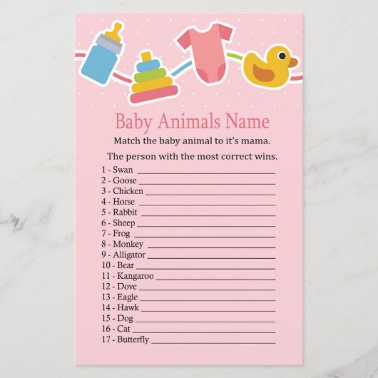 Papier Rose Jouets pour bébés Bébé Animaux Nom Jeu (Devant)