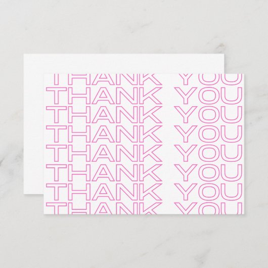 Papier rose Merci Imprimer Média Insérer  (Devant / Derrière)