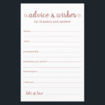 Papier Rose moderne Gold LGBTQ Mariage Conseils et souhai<br><div class="desc">Ces feuilles d'or et de blanc roses, modernes, minimes, écriture manuscrite LGBTQ Conseils & Voisins sont parfaites pour avoir à votre douche nuptiale, dîner de répétition ou mariage pour les invités à remplir pour le couple heureux. Les gens vont adorer avoir les invites - ils rendent si facile de laisser...</div>