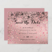 Papier Rose moderne Gold tendance Mariage budget (Devant / Derrière)