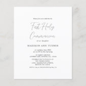 Papier Rose moderne | Invitation au budget de la première (Devant)