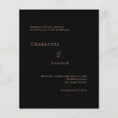 Papier Rose noir or formel faire-part de mariage moderne (Devant)