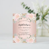 Papier Rose or blanc fleurons budget anniversaire invitat (Debout devant)