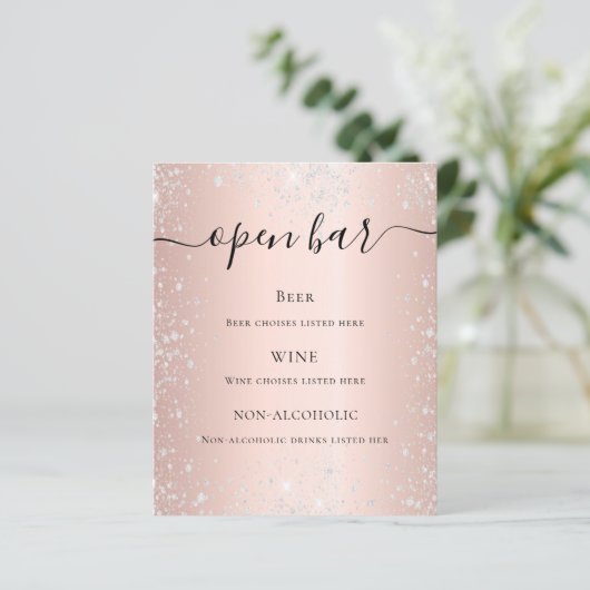 Papier Rose or blush argent parties scintillant script me (Debout devant)