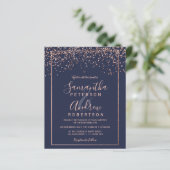 Papier Rose or confetti marine bleu budget mariage (Debout devant)