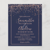 Papier Rose or confetti marine bleu budget mariage (Devant)