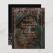 Papier Rose or confetti photo noir budget mariage (Devant / Derrière)